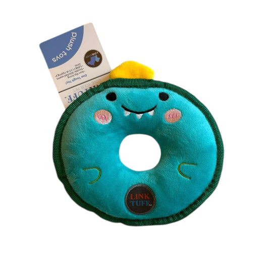 Link Tuff Squeaky Plush Toy Donuts - Dinosaur