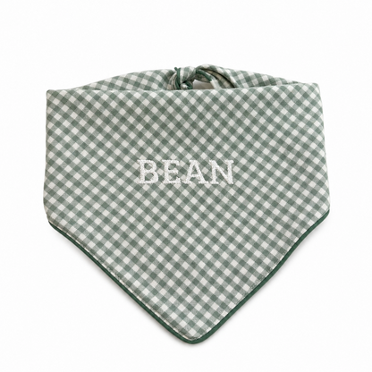Personalised Embroidered Gingham Pet Bandana