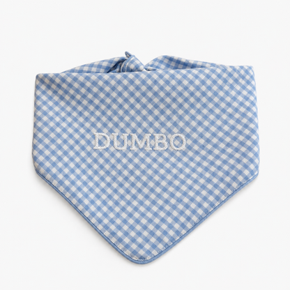 Personalised Embroidered Gingham Pet Bandana