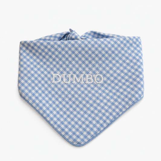 Personalised Embroidered Gingham Pet Bandana